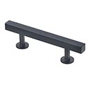Lew's Hardware [51-102] Solid Brass Cabinet Pull Handle - Square Bar Series - Standard Size - Matte Black Finish - 3" C/C - 5" L