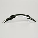 Lew's Hardware [88-504] Die Cast Zinc Cabinet Pull Handle - Retro Series - Standard Size - Gloss Black Insert - Polished Chrome Finish - 3" C/C - 4 5/8" L