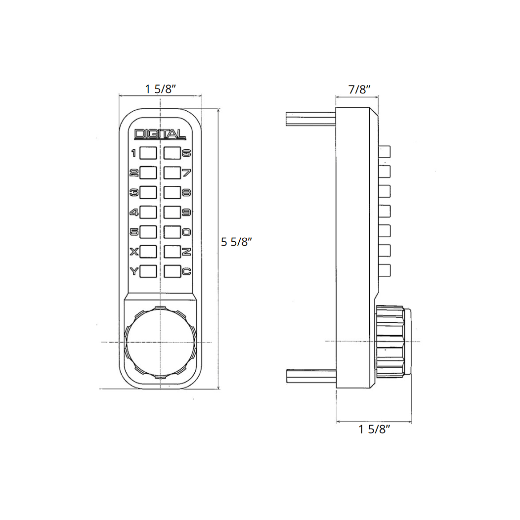 LockeyUSA [2200] Gate Mechanical Keyless Surface Mount Deadbolt Lock