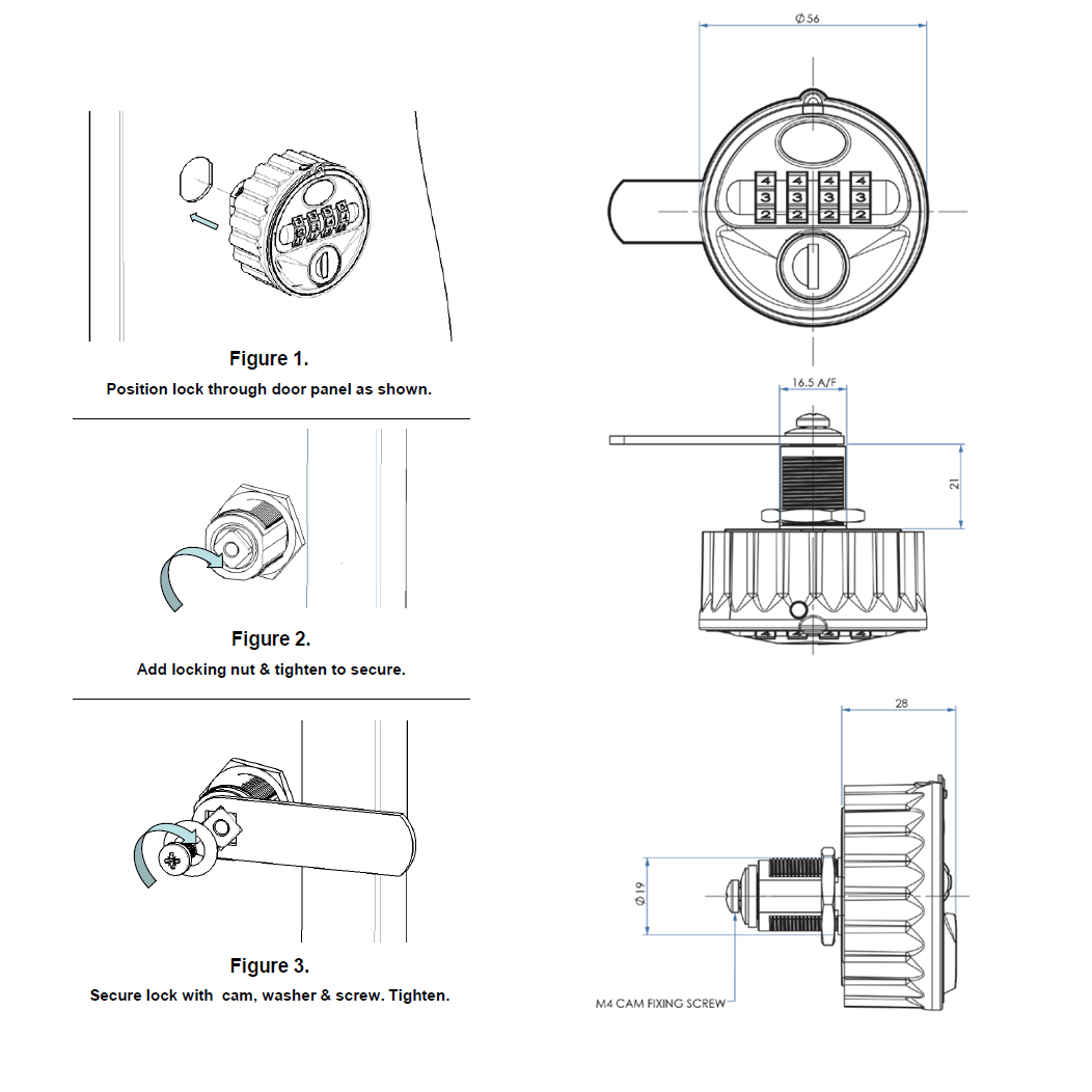 LockeyUSA [MC728] Mechanical Combination Cam Lock
