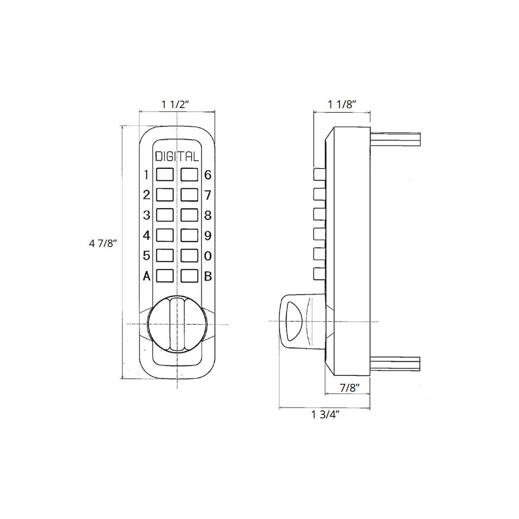 LockeyUSA [M220] Gate Mechanical Keyless Surface Mount Deadbolt Lock