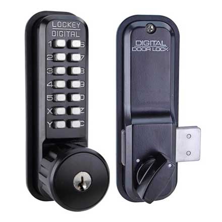 LockeyUSA [2200KO] Gate Mechanical Surface Mount Deadbolt Lock w/ Key Override - 6&quot; x 2&quot;