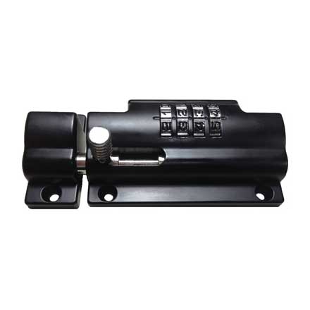 LockeyUSA [MS40BL] Combination Slide Bolt Lock - Black - 3 1/2" L