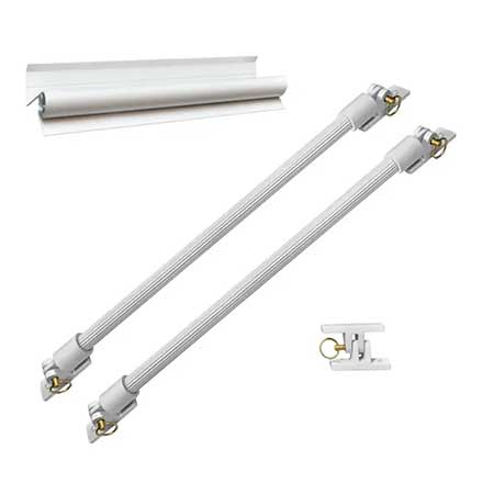 Lynn Cove Foundry [BKIT100] Aluminum Sliding Bahama Shutter Hardware Kit - 48&quot; Sliding Hinge &amp; 24&quot; Fixed Stays