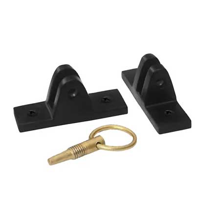Lynn Cove Foundry [BAHML2] Cast Aluminum Bahama Shutter Stay Sill &amp; Mount Brackets - Flat Black - Set