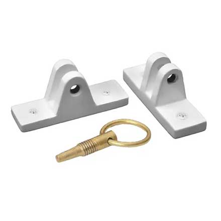 Lynn Cove Foundry [BAHML2W] Cast Aluminum Bahama Shutter Stay Sill &amp; Mount Brackets - White - Set