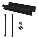 Lynn Cove Foundry [BKIT100] Aluminum Sliding Bahama Shutter Hardware Kit - 48" Sliding Hinge & 24" Fixed Stays - Flat Black