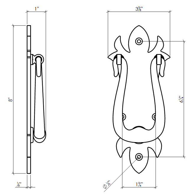 Lynn Cove Foundry [AL37320] Cast Aluminum Door Knocker