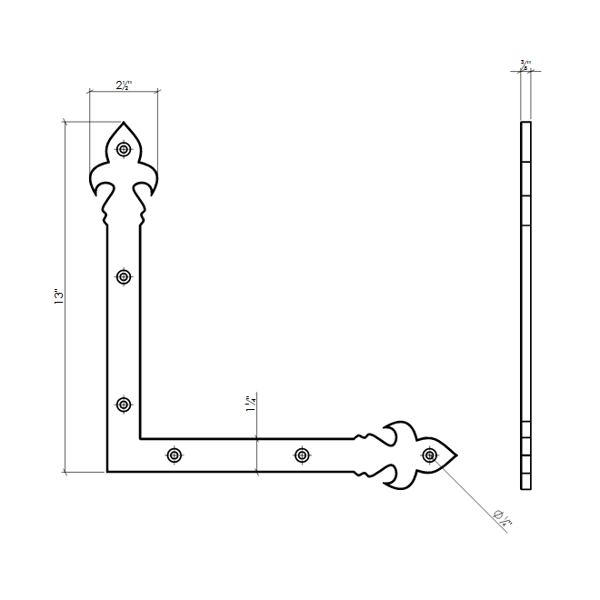 Lynn Cove Foundry AL HF199-12 Hinge Front