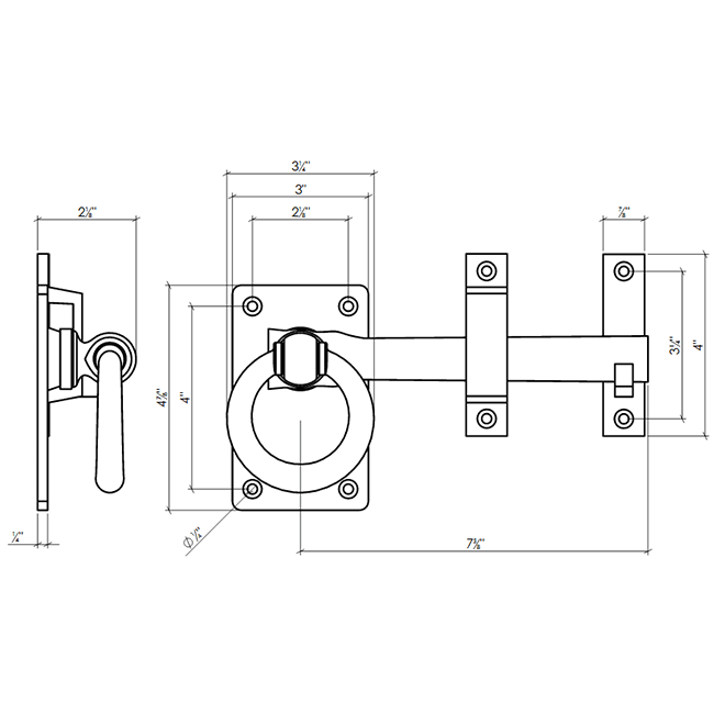 Lynn Cove Foundry ALGL155HLF Faux Gate Latch