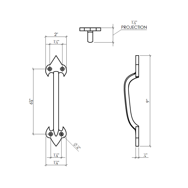 Lynn Cove Foundry AL FDL1 Door Pull Handle Lynn Cove Foundry AL FDL1 Door Pull Handle