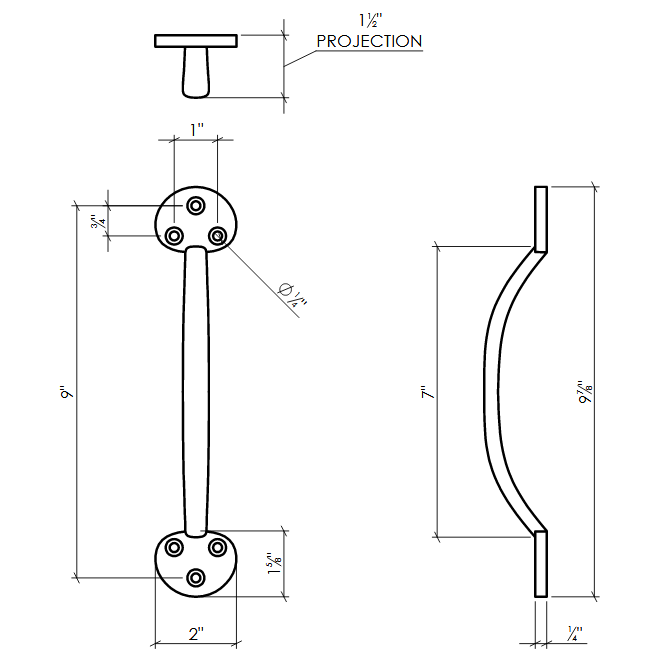 Lynn Cove Foundry ALSP1 Cast Aluminum Door Pull Handle