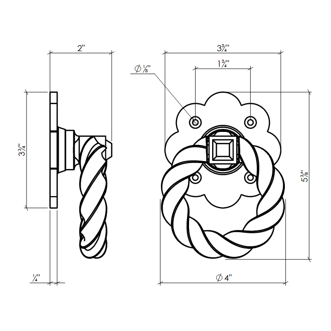 Lynn Cove Foundry AL RH 266 Door Pull Handle