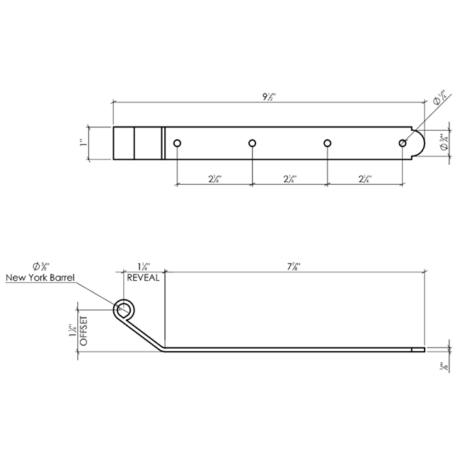 Lynn Cove Foundry [NYK100] Shutter Hinge Set