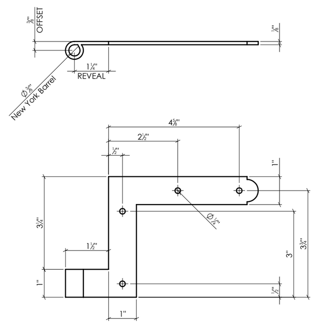 Lynn Cove Foundry [NYK201] Shutter Hinge Set