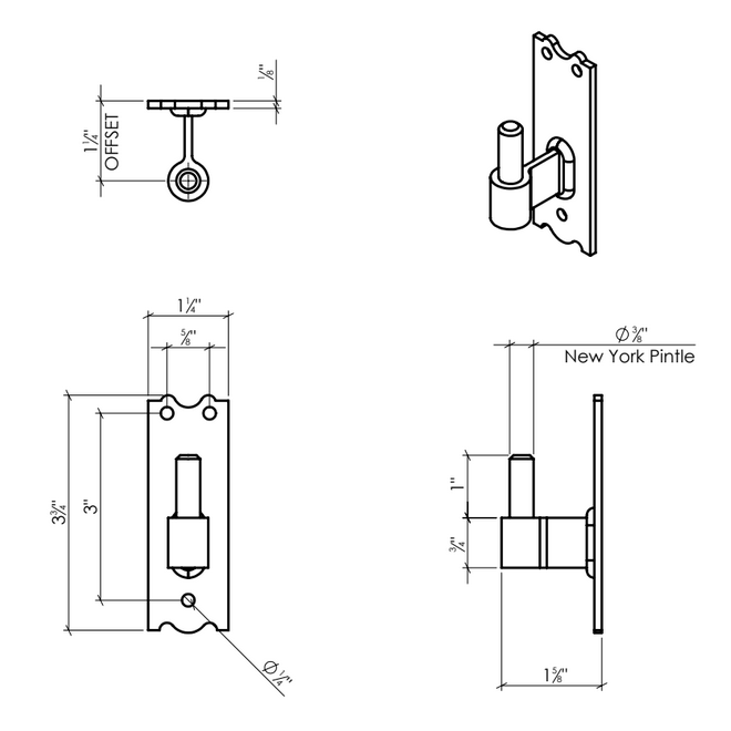 Lynn Cove Foundry [NYK300] Shutter Hinge Set