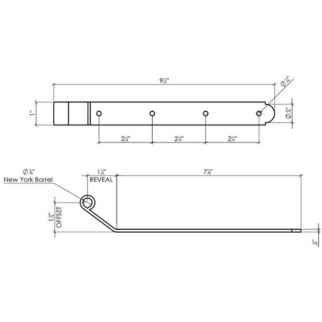 Lynn Cove Foundry [NYK300] Shutter Hinge Set