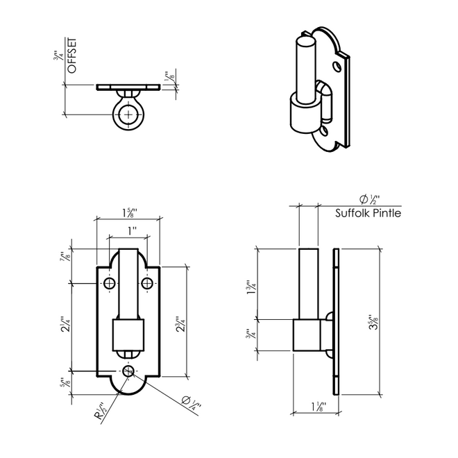 Lynn Cove Foundry [SF250] Shutter Hinge Set