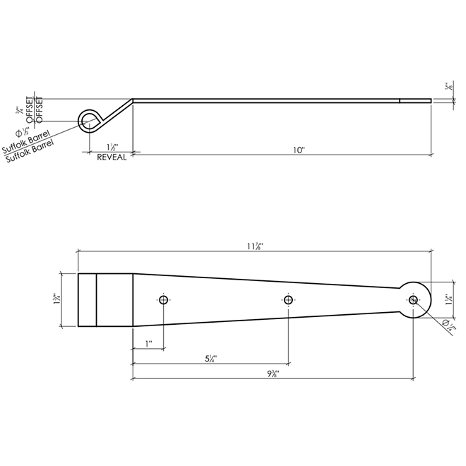 Lynn Cove Foundry [SF250] Shutter Hinge Set