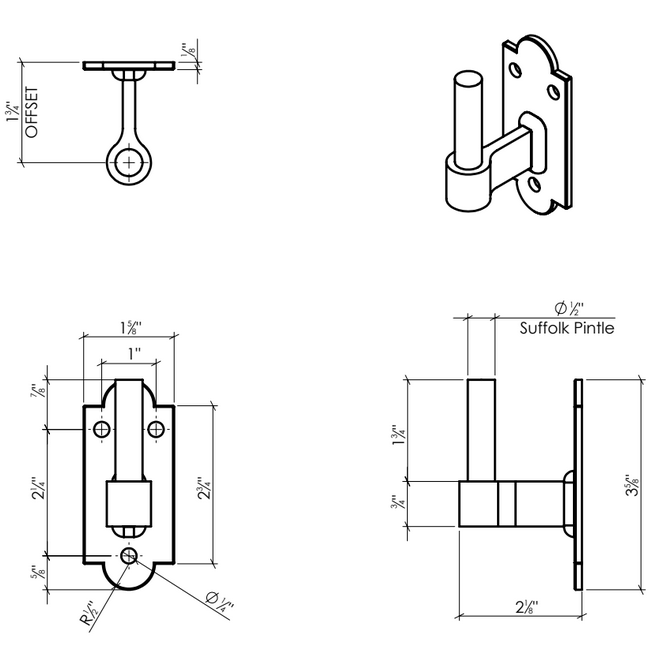 Lynn Cove Foundry [SF350] Shutter Hinge Set