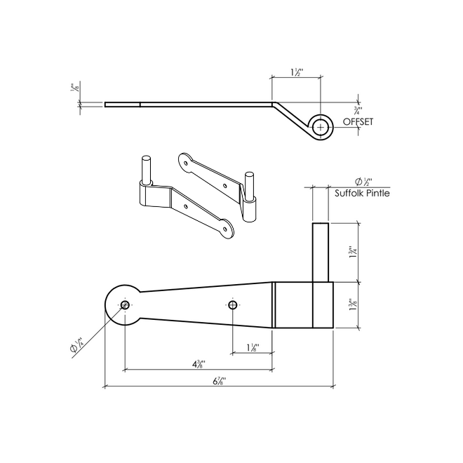 Lynn Cove Foundry [SF400] Shutter Hinge Set