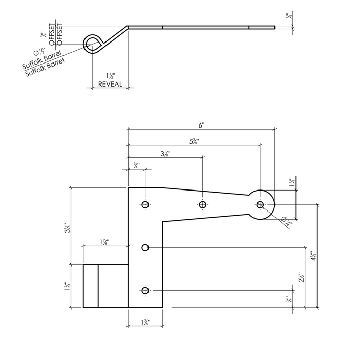 Lynn Cove Foundry [SF400] Shutter Hinge Set