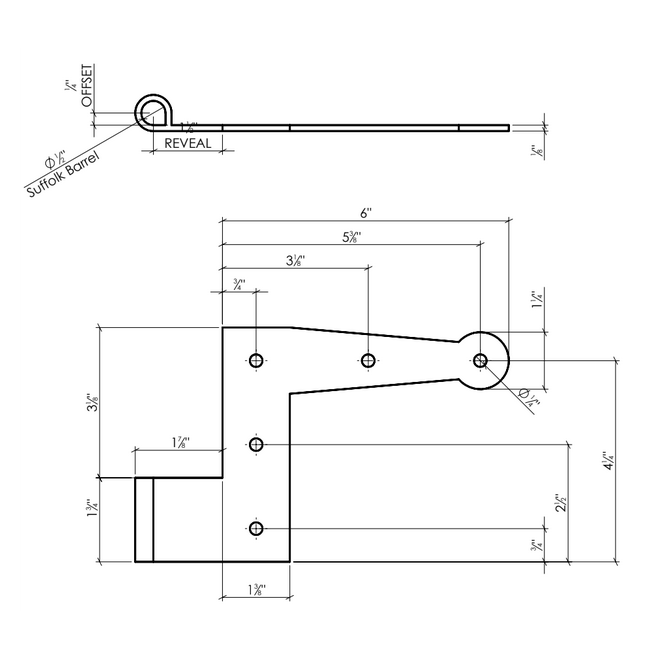 Lynn Cove Foundry [SF500] Shutter Hinge Set