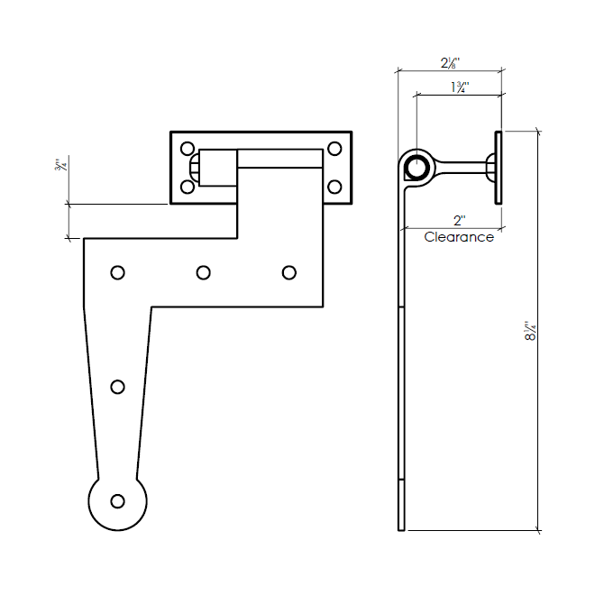 Lynn Cove Foundry [E-HNG-03] Stainless Steel Bahama Shutter Hinge Set