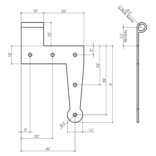 Lynn Cove Foundry [E-HNG-03] Stainless Steel Bahama Shutter Hinge Set