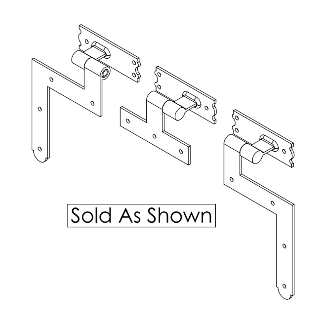 Lynn Cove Foundry [E-HNG-05] Galvanized Steel Bahama Shutter Hinge Set