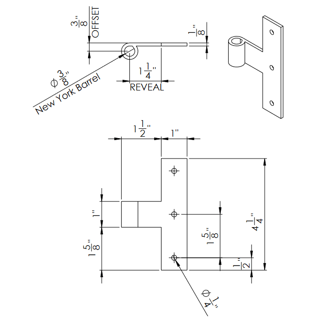 Lynn Cove Foundry [E-HNG-05] Galvanized Steel Bahama Shutter Hinge Set