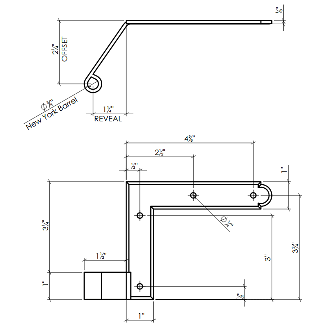 Lynn Cove Foundry [EH NYL 2.25] Shutter Hinge