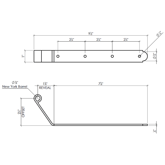 Lynn Cove Foundry [EH NYS 2.25] Shutter Hinge