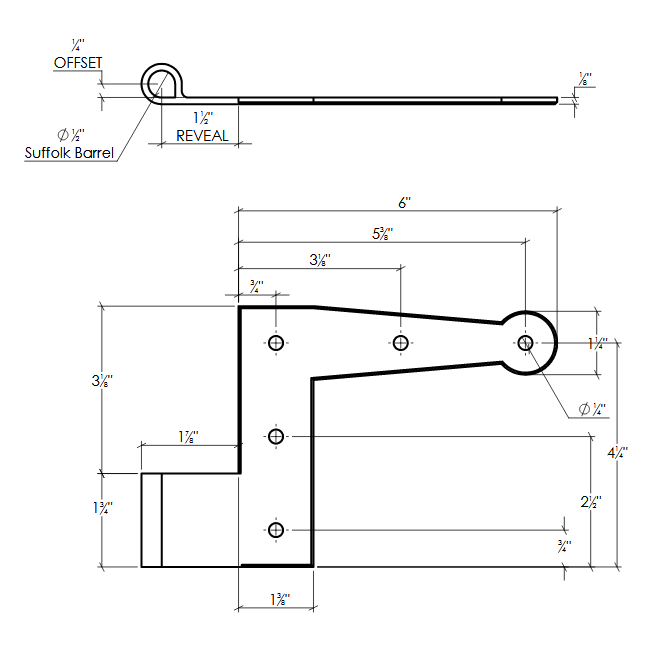 Lynn Cove Foundry [EHL SS 0.00] Shutter Hinge