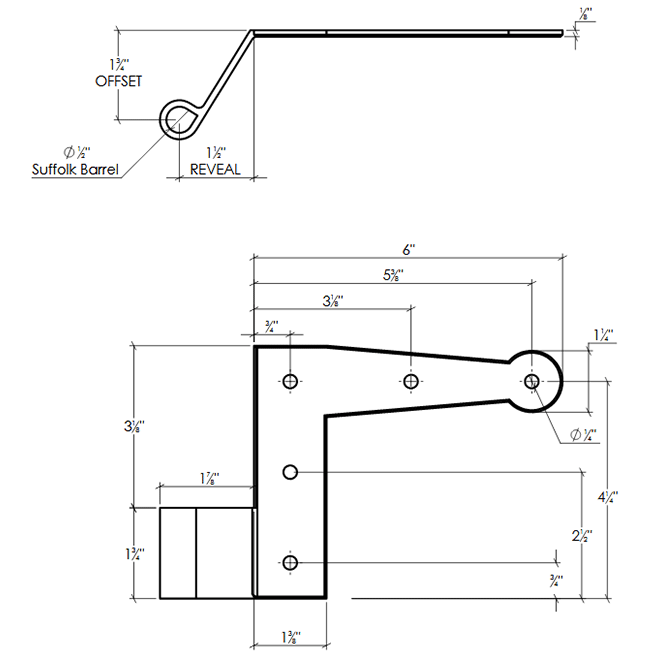 Lynn Cove Foundry [EHL SS 1.75] Shutter Hinge