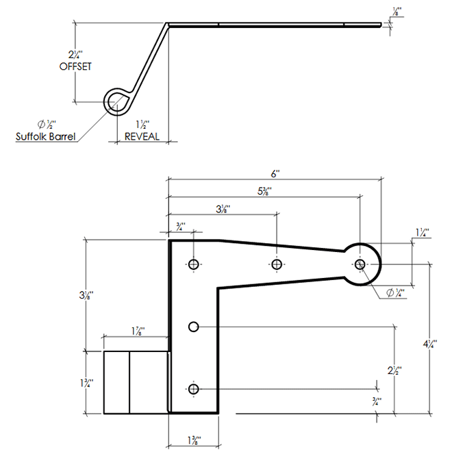 Lynn Cove Foundry [EHL SS 2.25] Shutter Hinge