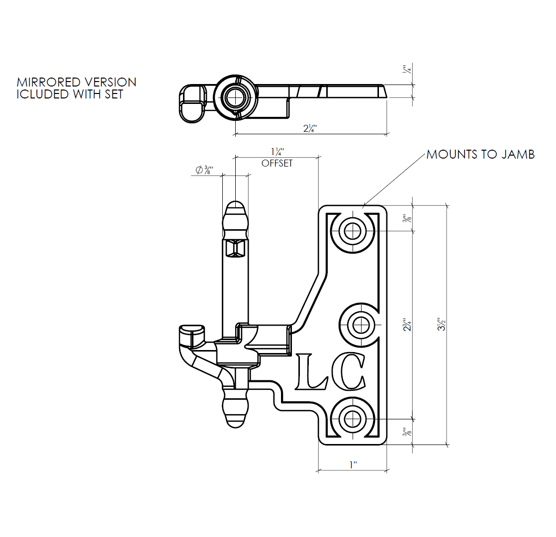 Lynn Cove Foundry [LA1250] Shutter Gravity Hinge