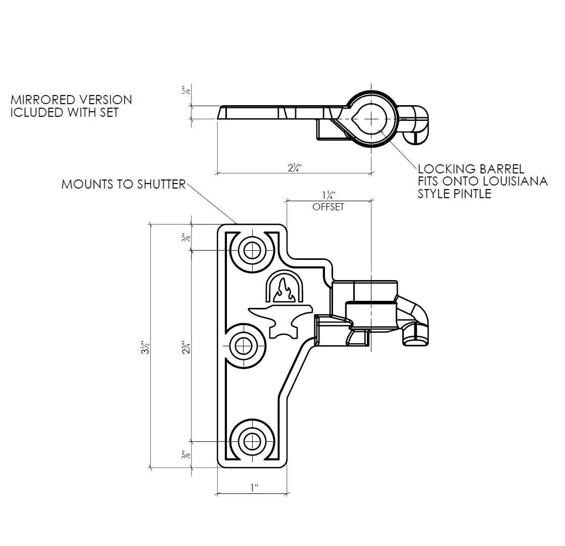 Lynn Cove Foundry [LA1250] Shutter Gravity Hinge