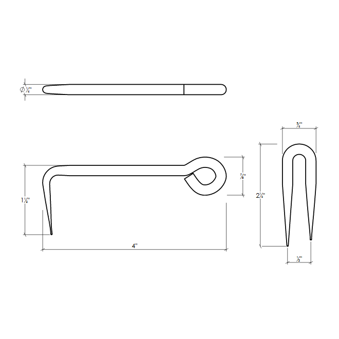 Lynn Cove Foundry [KS BH01] Galvanized Steel Shutter Hook