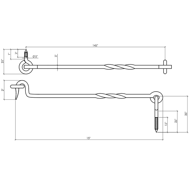 Lynn Cove Foundry [KS BH02] Galvanized Steel Shutter Hook