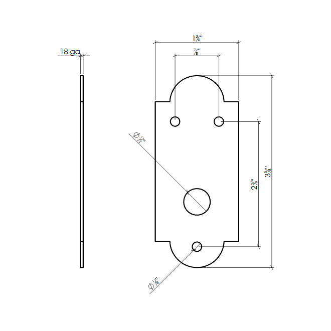 Lynn Cove Foundry [AL LAGESC] Shutter Lag Pintle Escutcheon