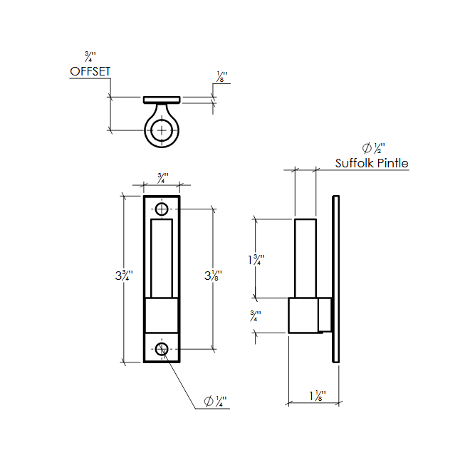 Lynn Cove Foundry [EH NP SS 0.75] Shutter Pintle