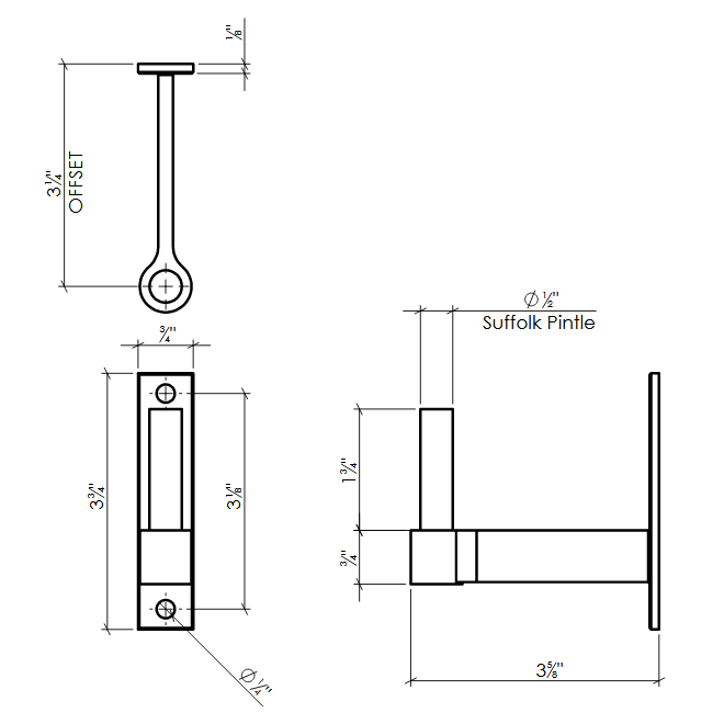 Lynn Cove Foundry [EH NP SS 3.25] Shutter Pintle