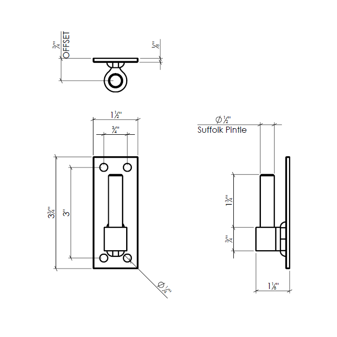 Lynn Cove Foundry [EH T SS 0.75] Shutter Pintle