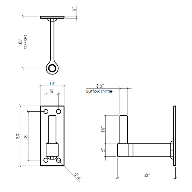 Lynn Cove Foundry [EH T SS 3.25] Shutter Pintle