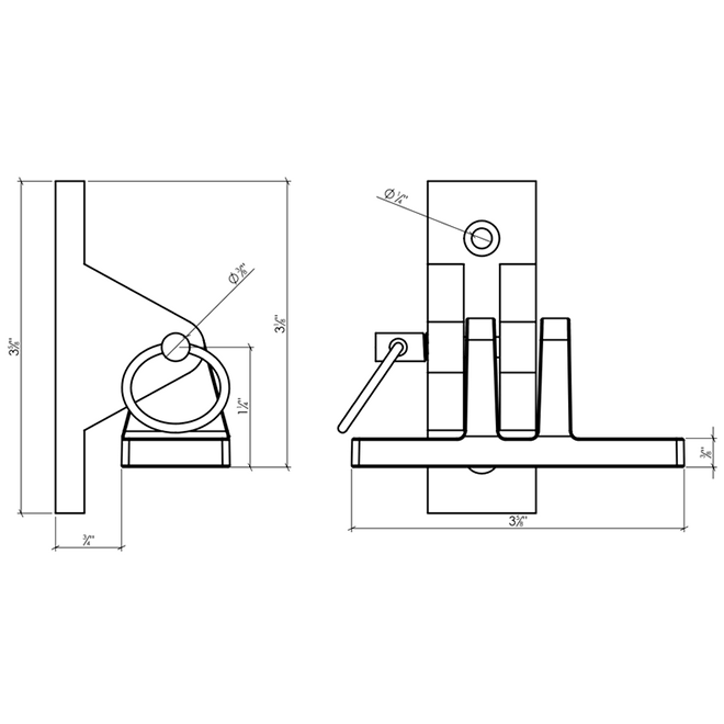 Lynn Cove Foundry [BAHM-L2] Cast Aluminum Bahama Shutter Stay