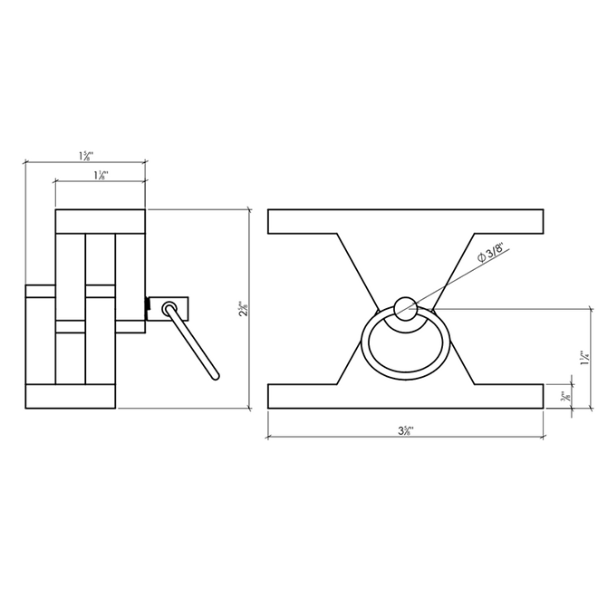 Lynn Cove Foundry [BAHM-L3] Cast Aluminum Bahama Shutter Stay