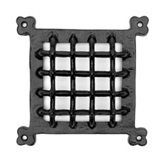 Lynn Cove Foundry [ALGRILL] Cast Aluminum Door Speakeasy Grille - Raised - Flat Black Finish - 6 1/2&quot; W x 6 1/2&quot; H