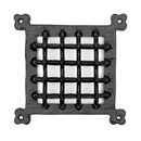 Lynn Cove Foundry [ALGRILL] Cast Aluminum Door Speakeasy Grille - Raised - Flat Black Finish - 6 1/2&quot; W x 6 1/2&quot; H