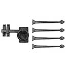 Lynn Cove Foundry [GSET250] Cast Aluminum Garage Door Decorative Hardware Kit - Aspen Latch Style - Flat Black - 18" L Straps